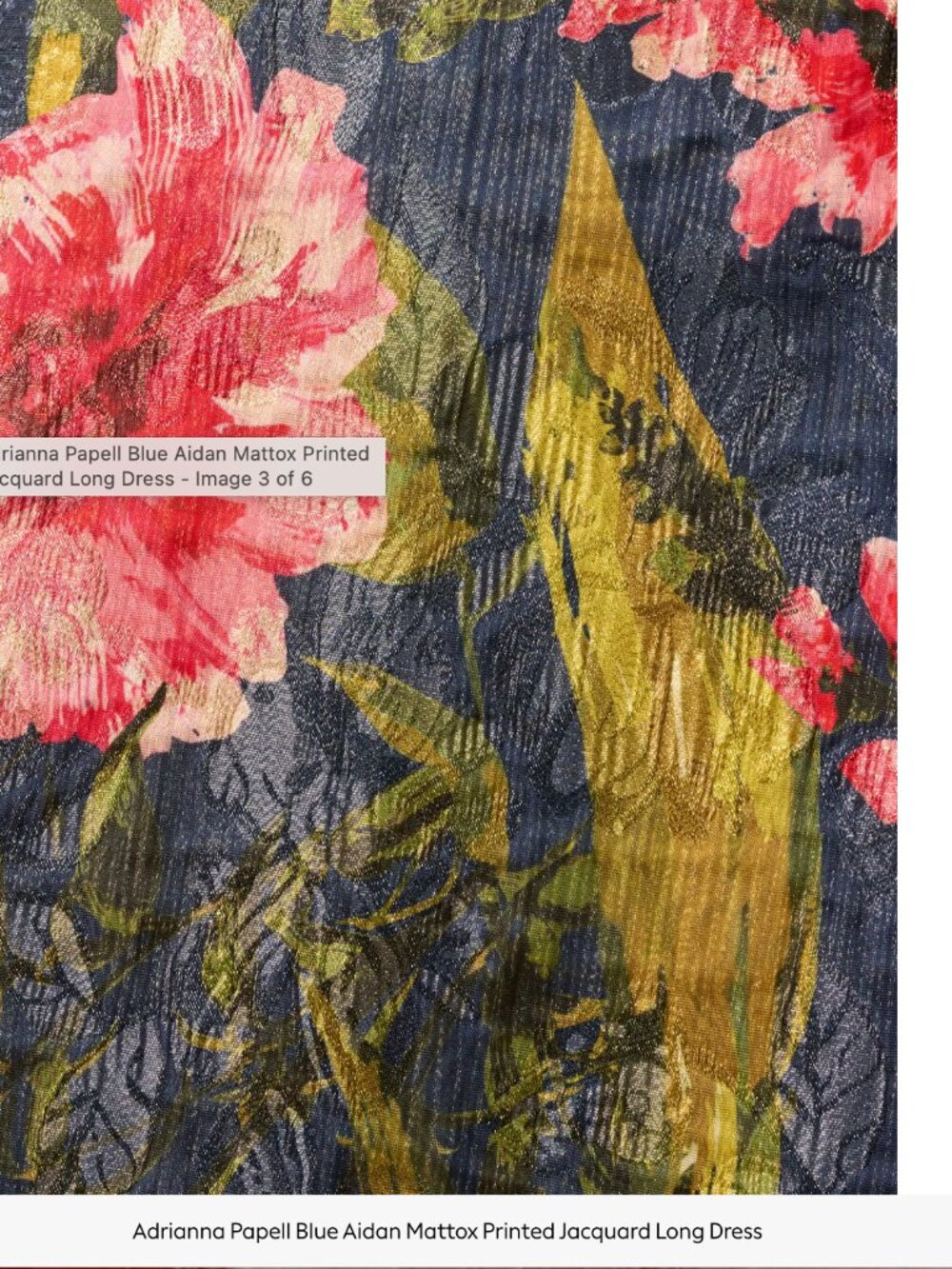 Floral Jacquard Plunging Halter Gown - Picture 5 of 6